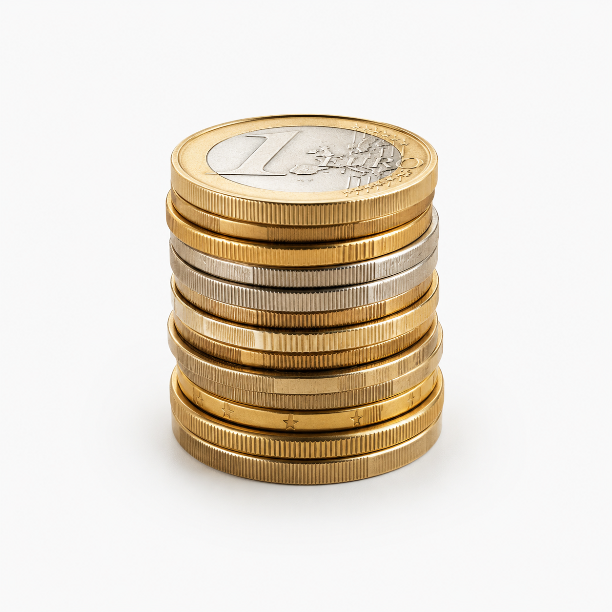 Euro-Münzstapel als Symbol für PKV-Beiträge